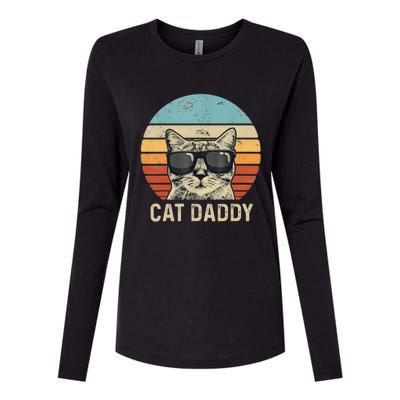 Cat Daddy Retro Cat Sunglasses Cool Cat Dad Gift Fathers Day Womens Cotton Relaxed Long Sleeve T-Shirt