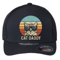 Cat Daddy Retro Cat Sunglasses Cool Cat Dad Gift Fathers Day Flexfit Unipanel Trucker Cap