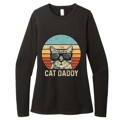 Cat Daddy Retro Cat Sunglasses Cool Cat Dad Gift Fathers Day Womens CVC Long Sleeve Shirt