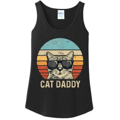 Cat Daddy Retro Cat Sunglasses Cool Cat Dad Gift Fathers Day Ladies Essential Tank