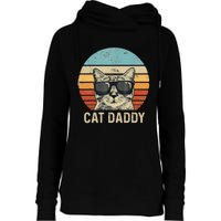 Cat Daddy Retro Cat Sunglasses Cool Cat Dad Gift Fathers Day Womens Funnel Neck Pullover Hood