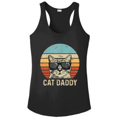 Cat Daddy Retro Cat Sunglasses Cool Cat Dad Gift Fathers Day Ladies PosiCharge Competitor Racerback Tank