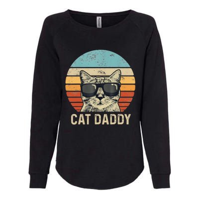 Cat Daddy Retro Cat Sunglasses Cool Cat Dad Gift Fathers Day Womens California Wash Sweatshirt