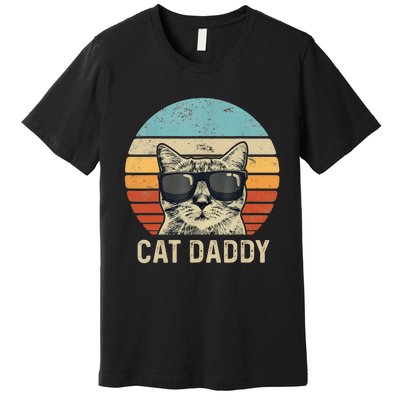 Cat Daddy Retro Cat Sunglasses Cool Cat Dad Gift Fathers Day Premium T-Shirt