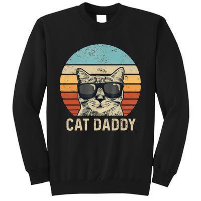 Cat Daddy Retro Cat Sunglasses Cool Cat Dad Gift Fathers Day Tall Sweatshirt