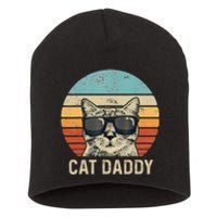 Cat Daddy Retro Cat Sunglasses Cool Cat Dad Gift Fathers Day Short Acrylic Beanie