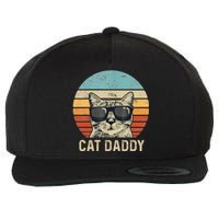 Cat Daddy Retro Cat Sunglasses Cool Cat Dad Gift Fathers Day Wool Snapback Cap