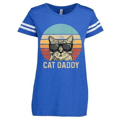 Cat Daddy Retro Cat Sunglasses Cool Cat Dad Gift Fathers Day Enza Ladies Jersey Football T-Shirt