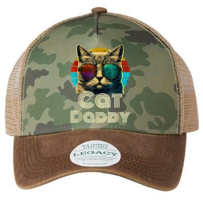 Cat Daddy, Retro Cat Dad, 80s, 90s, Vintage Legacy Tie Dye Trucker Hat