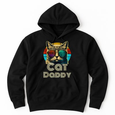 Cat Daddy, Retro Cat Dad, 80s, 90s, Vintage Hoodie