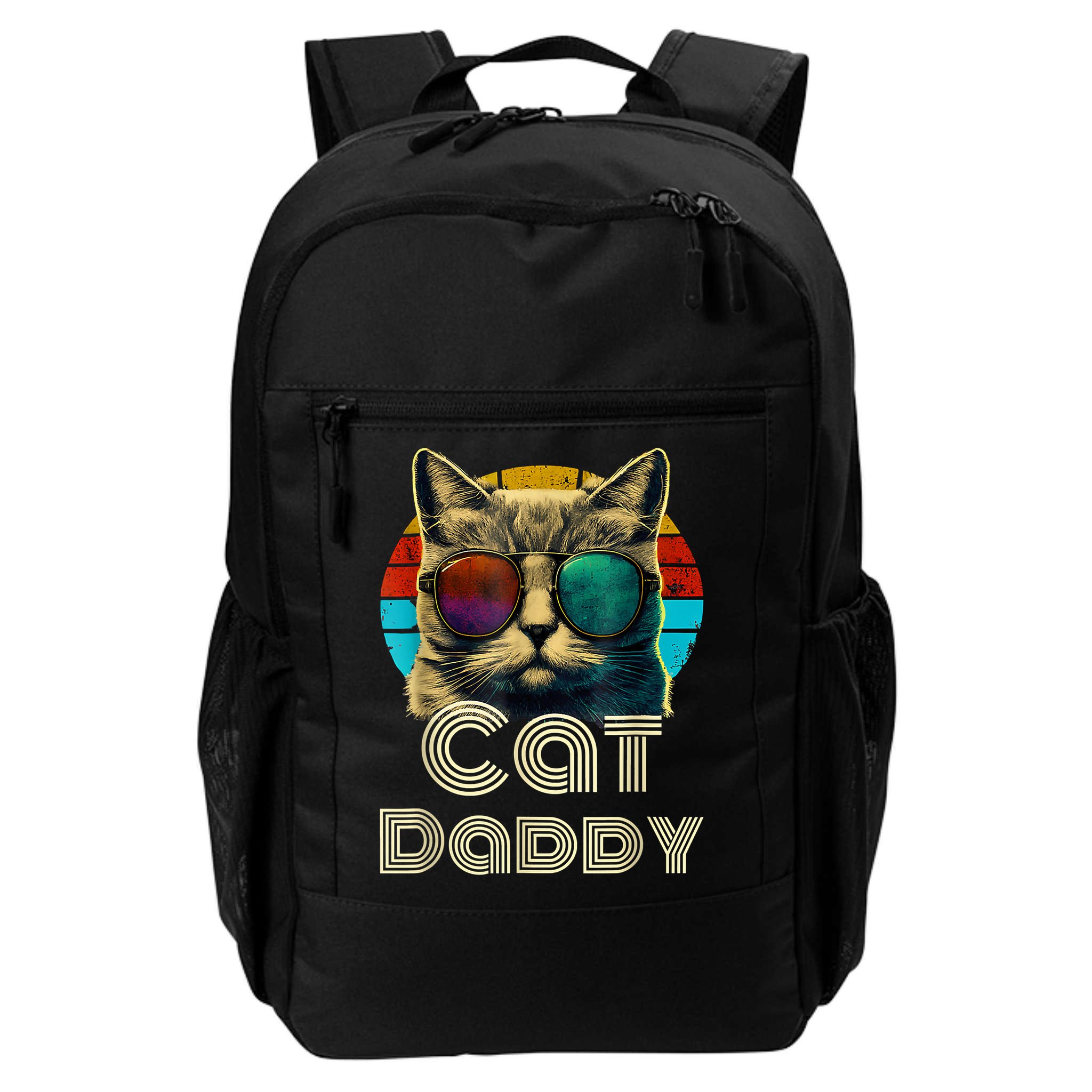 Cat Daddy, Retro Cat Dad, 80s, 90s, Vintage Backpack