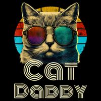 Cat Daddy, Retro Cat Dad, 80s, 90s, Vintage Backpack