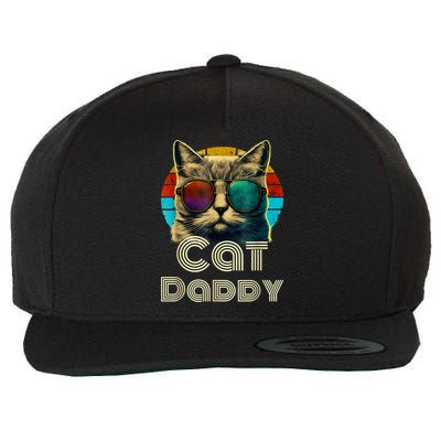 Cat Daddy, Retro Cat Dad, 80s, 90s, Vintage Wool Snapback Cap