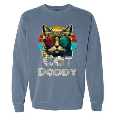 Cat Daddy, Retro Cat Dad, 80s, 90s, Vintage Garment-Dyed Sweatshirt