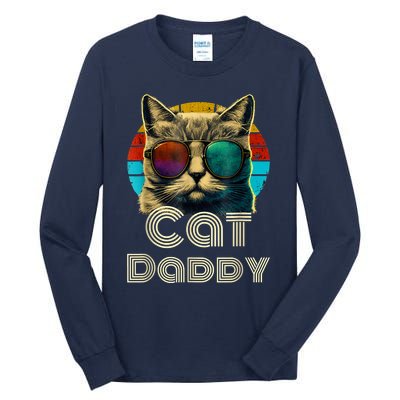 Cat Daddy, Retro Cat Dad, 80s, 90s, Vintage Tall Long Sleeve T-Shirt