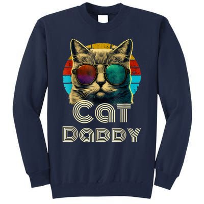 Cat Daddy, Retro Cat Dad, 80s, 90s, Vintage Tall Sweatshirt