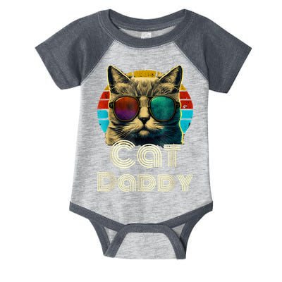 Cat Daddy, Retro Cat Dad, 80s, 90s, Vintage Infant Baby Jersey Bodysuit