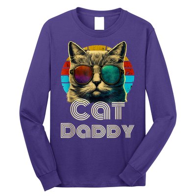 Cat Daddy, Retro Cat Dad, 80s, 90s, Vintage Long Sleeve Shirt