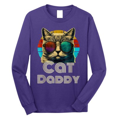 Cat Daddy, Retro Cat Dad, 80s, 90s, Vintage Long Sleeve Shirt