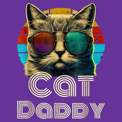 Cat Daddy, Retro Cat Dad, 80s, 90s, Vintage T-Shirt