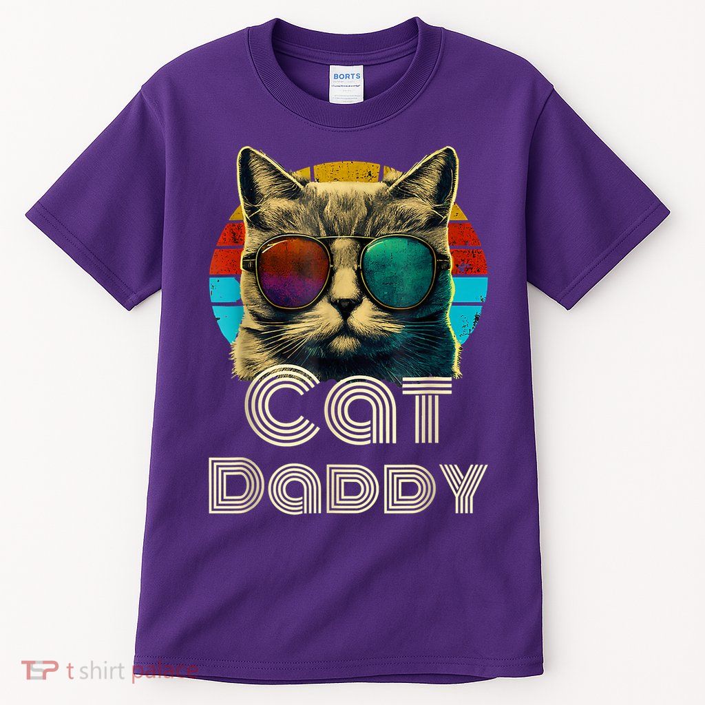 Cat Daddy, Retro Cat Dad, 80s, 90s, Vintage Tall T-Shirt