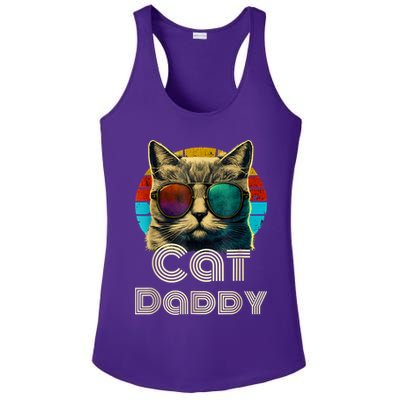 Cat Daddy, Retro Cat Dad, 80s, 90s, Vintage Ladies PosiCharge Competitor Racerback Tank