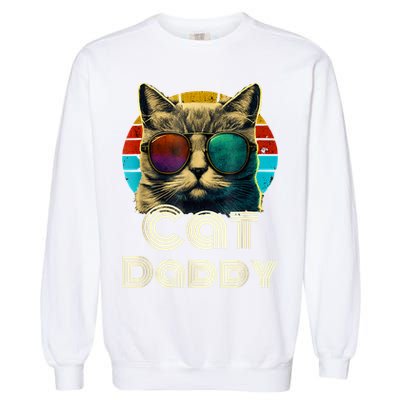Cat Daddy, Retro Cat Dad, 80s, 90s, Vintage Garment-Dyed Sweatshirt