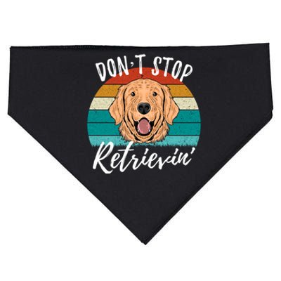 Cute Dog Retro Dont Stop Retrievin Golden Retriever Lovers Funny Gift USA-Made Doggie Bandana