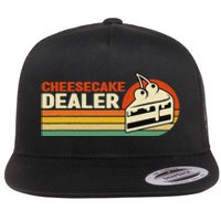 Cheesecake Dealer Retro Sweets Goodies Desserts Cheesecake Flat Bill Trucker Hat