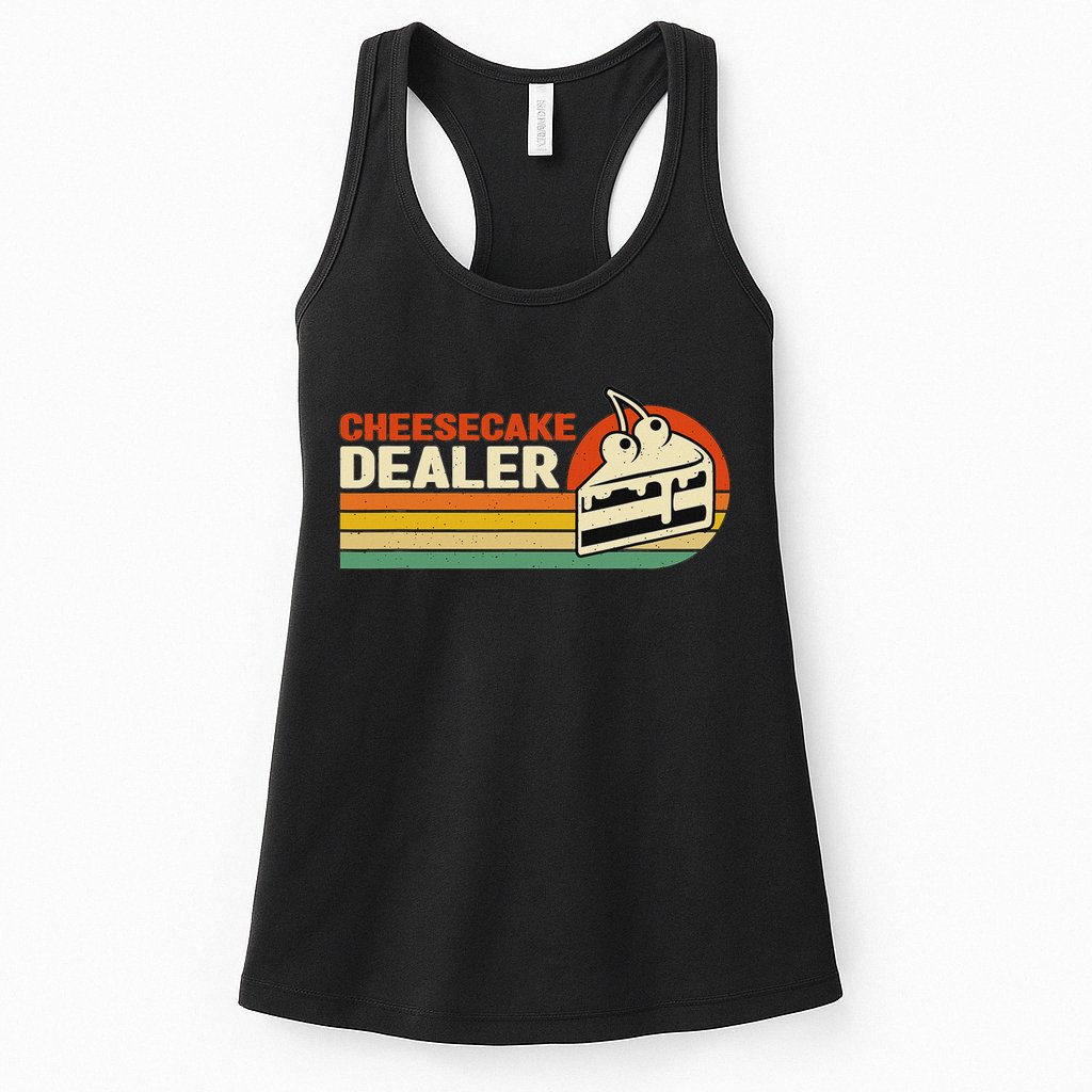 Cheesecake Dealer Retro Sweets Goodies Desserts Cheesecake Womens Tank Top