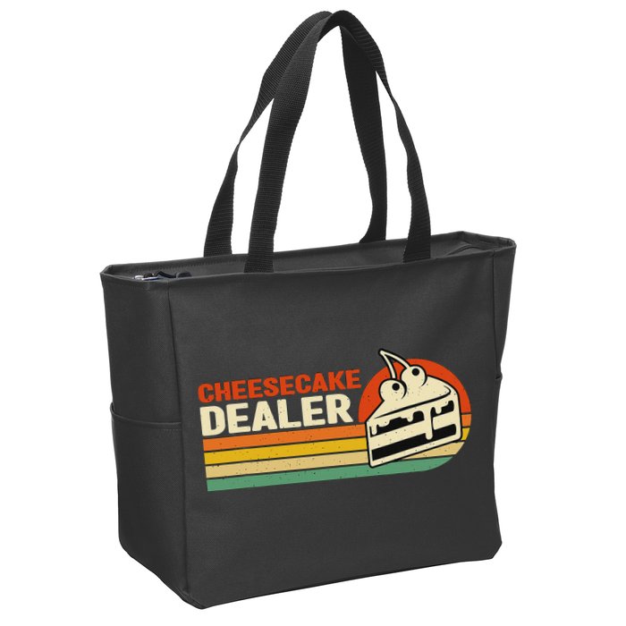 Cheesecake Dealer Retro Sweets Goodies Desserts Cheesecake Zip Tote Bag