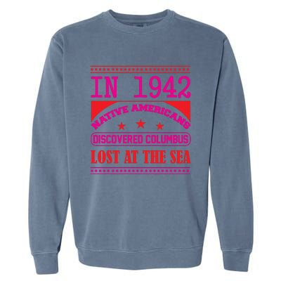 Columbus Day Reflection Graphic Garment-Dyed Sweatshirt