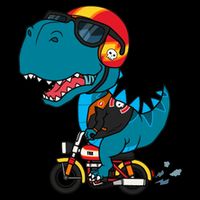 Cool Dinosaur Riding A Motorcycle Impact Tech Backpack