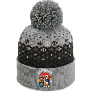 Cat & Dog Retro Silly Staring Rage Is Consuming Us The Baniff Cuffed Pom Beanie