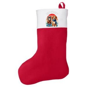 Cat & Dog Retro Silly Staring Rage Is Consuming Us Felt Holiday Christmas Stocking