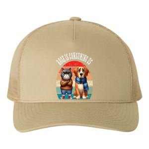 Cat & Dog Retro Silly Staring Rage Is Consuming Us Yupoong Adult 5-Panel Trucker Hat