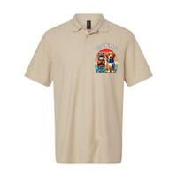 Cat & Dog Retro Silly Staring Rage Is Consuming Us Softstyle Adult Sport Polo