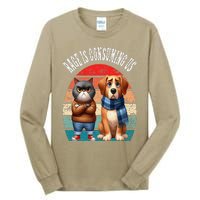 Cat & Dog Retro Silly Staring Rage Is Consuming Us Tall Long Sleeve T-Shirt