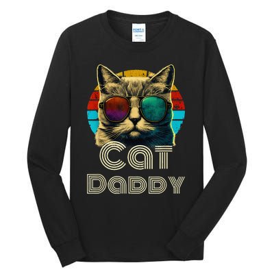 Cat Daddy, Retro Cat Dad, 80s, 90s, Vintage Tall Long Sleeve T-Shirt