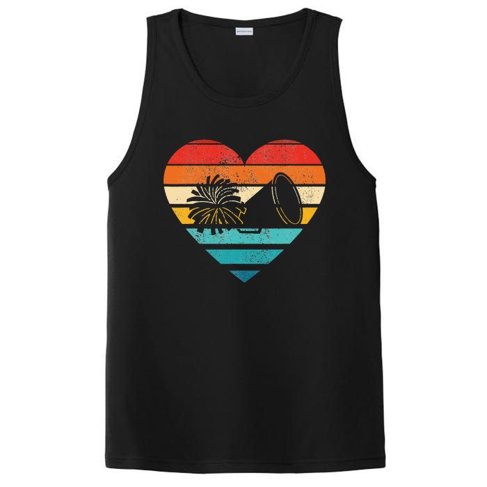 Cheerleading Design Retro Heart Shape Vintage PosiCharge Competitor Tank