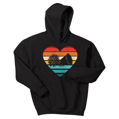 Cheerleading Design Retro Heart Shape Vintage Kids Hoodie