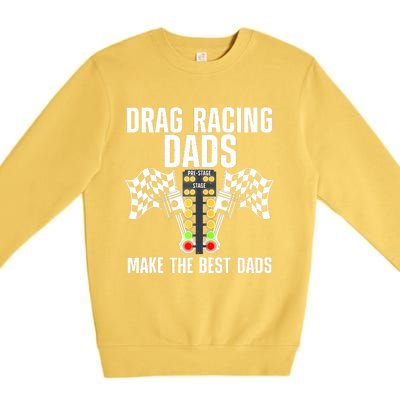 Cool Drag Racing Art For Men Dad Drag Racer Race Car Racing Premium Crewneck Sweatshirt