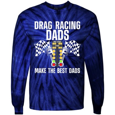 Cool Drag Racing Art For Men Dad Drag Racer Race Car Racing Tie-Dye Long Sleeve Shirt