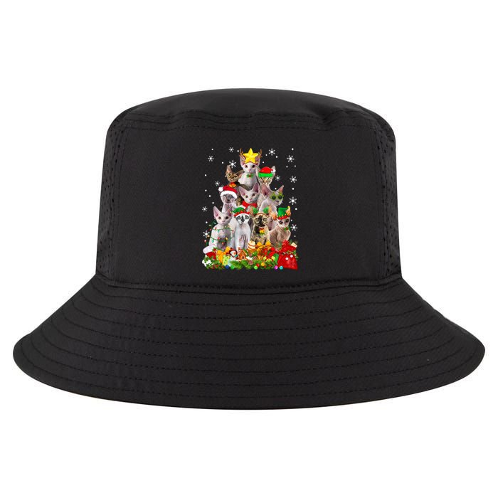 Christmas Devon Rex Cat Funny Xmas Tree Family Matching Gift Cool Comfort Performance Bucket Hat