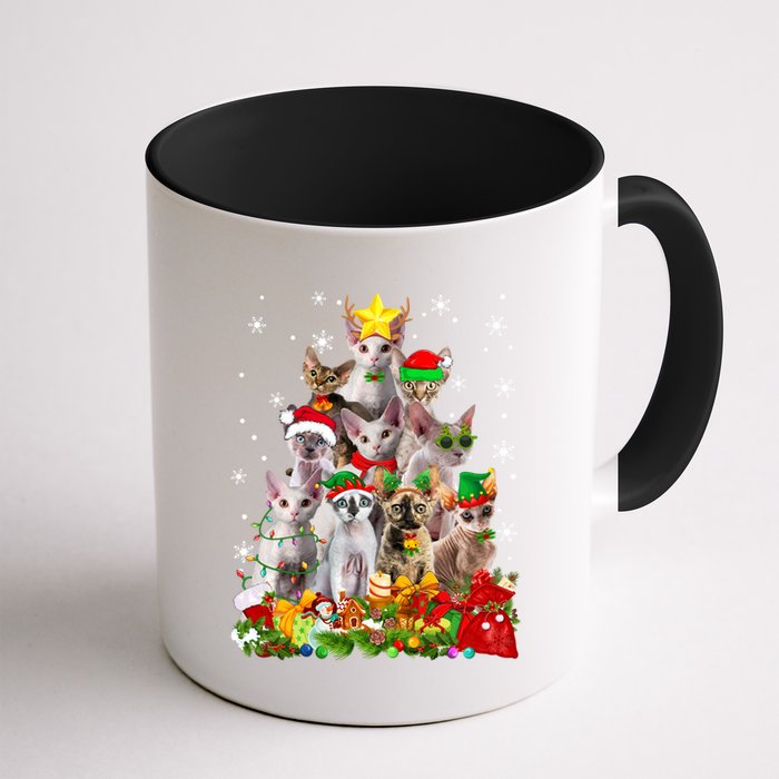 Christmas Devon Rex Cat Funny Xmas Tree Family Matching Gift Mug