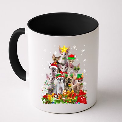 Christmas Devon Rex Cat Funny Xmas Tree Family Matching Gift Mug