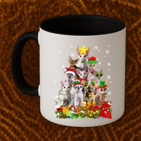 Christmas Devon Rex Cat Funny Xmas Tree Family Matching Gift Mug