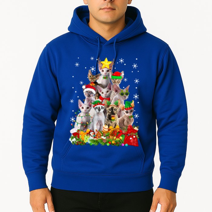 Christmas Devon Rex Cat Funny Xmas Tree Family Matching Gift Hoodie