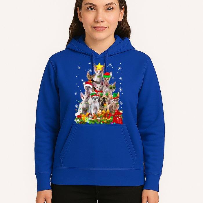 Christmas Devon Rex Cat Funny Xmas Tree Family Matching Gift Hoodie