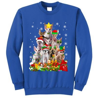 Christmas Devon Rex Cat Funny Xmas Tree Family Matching Gift Sweatshirt